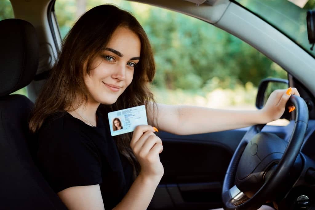 Showing drivers license